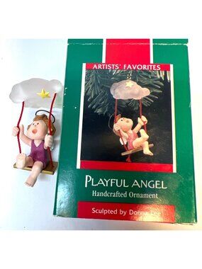Hallmark Playful Angel Handcrafted Ornament By Donna Lee 1989